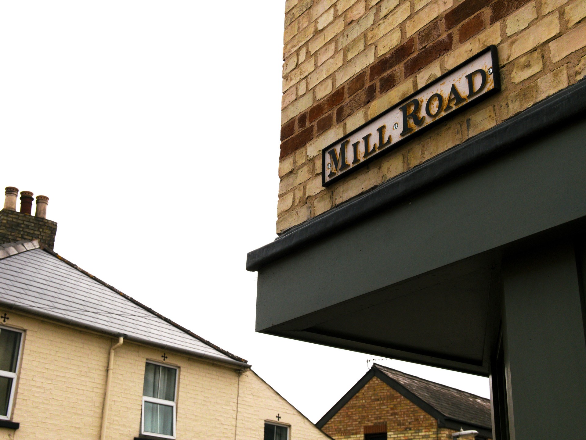 Mill Road sign in Cambridge, United Kingdom